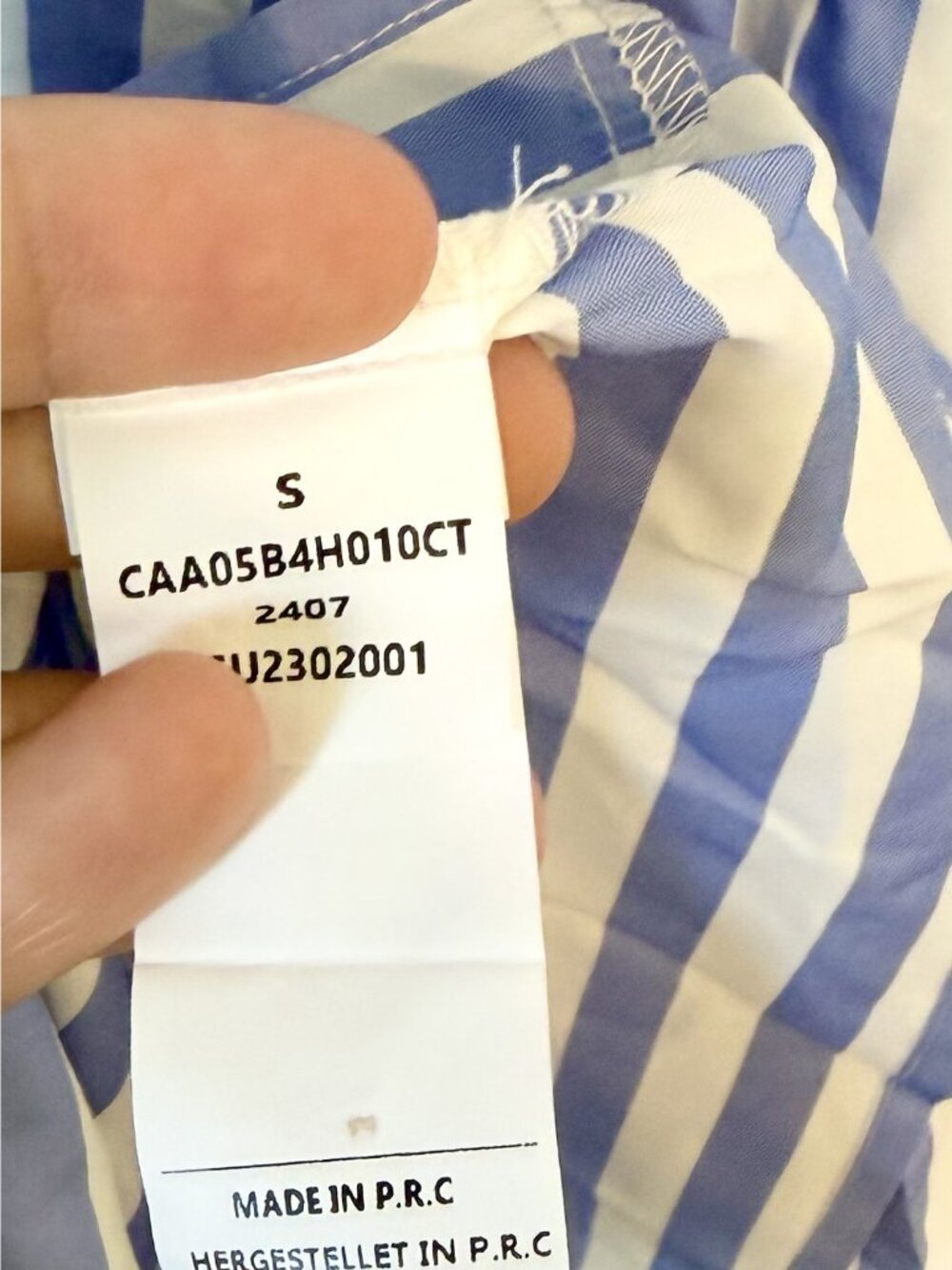 NWT Cupshe Blue Striped Puff Sleeve Front Button Maxi Dress - Size: Small - Picture 3 of 13